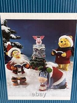 NIB 4 Clothtique Disney Showcase Winnie the Pooh & Friends Caroling Christmas