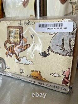 NWT Disney Dooney Classic Winnie The Pooh Wallet Wristlet Piglet Eeyore In Hand