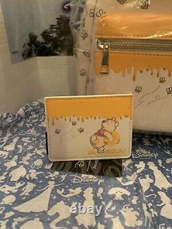 NWT Disney Loungefly Winnie The Pooh LOT Mini Backpack Card Wallet & Photo Clips