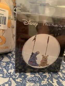 NWT Disney Loungefly Winnie The Pooh LOT Mini Backpack Card Wallet & Photo Clips