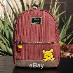 NWT Loungefly Disney Winnie the Pooh Corduroy Mini Backpack New with Tags