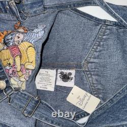 NWT VINTAGE WINNIE THE POOH DISNEY CATALOG STITCHED DENIM OVERALLS SIZE Kids 7/8