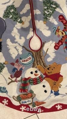 NWT Vintage Disney Winnie the Pooh Needlepoint Christmas Tree Skirt RARE HTF