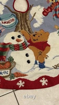 NWT Vintage Disney Winnie the Pooh Needlepoint Christmas Tree Skirt RARE HTF