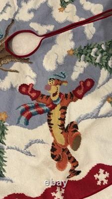 NWT Vintage Disney Winnie the Pooh Needlepoint Christmas Tree Skirt RARE HTF