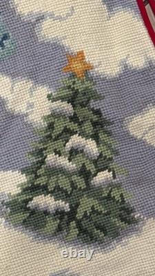 NWT Vintage Disney Winnie the Pooh Needlepoint Christmas Tree Skirt RARE HTF