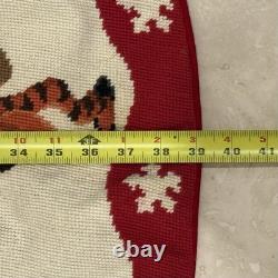 NWT Vintage Disney Winnie the Pooh Needlepoint Christmas Tree Skirt RARE HTF