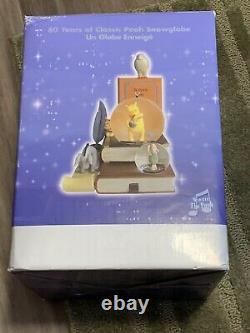 New Disney 80 years of Classic Winnie The Pooh Bookend Musical Snow Globe