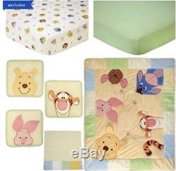 New Disney Baby Peeking Pooh 7 Piece Infant Nursery Crib Bedding Set Unisex TRU
