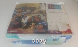 New Old Stock Winnie Pooh Full Sheet Set Friendship Cotton Blend Vintage Disney
