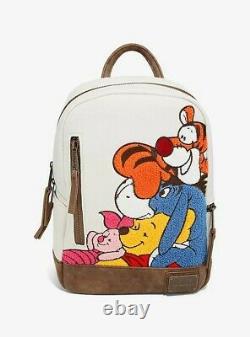 Official Loungefly Disney Winnie the Pooh Chenille Mini Backpack Bag New
