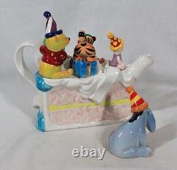 Paul Cardew Disney Showcase Winnie The Pooh Birthday Cake Teapot + Eeyore Figure