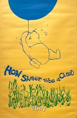 Pooh, How Sweet To Be A Cloud, Vintage Silkscreen Print Winnie The Pooh