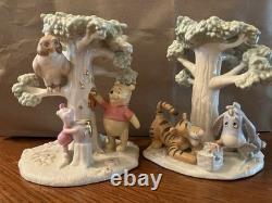 Pooh's Picnic Candlesticks Fine Ivory China 2004 Disney Lenox Brand
