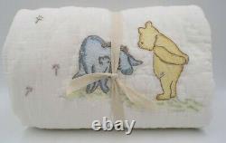 Pottery Barn Kids Winnie the Pooh Toddler Quilt Soft 36x 50 White Multi #3112