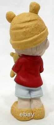 Precious Moments Disney 2015 Winnie the Pooh Boy with Hat 5 Porcelain Figurine