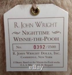 R John Wright 13 Nighttime Winnie the Pooh LE MINT in Box 1998 candle sticks