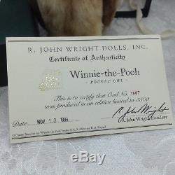 R. John Wright Pocket Owl Winnie the Pooh Doll Original Box #1667/3500 Limited