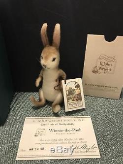 R. John Wright Winnie -The Pooh POCKET RABBIT MINT With TAGS & BOX
