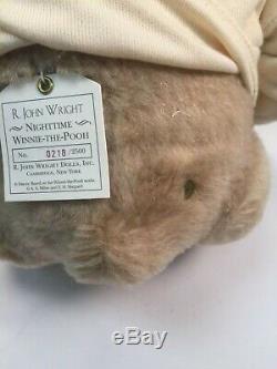 R John Wright Winnie the Pooh Bear Plush Limited Edition COA Vintage