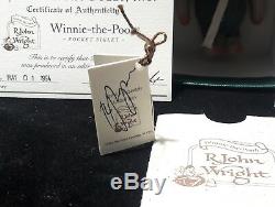 R John Wright pocket piglet withautographed booklet Winnie the Pooh 3 MINI DOLL