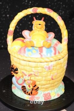 RARE DISNEY Winnie The POOH Butterfly Easter Theme Cookie Jar UK Version