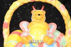 RARE DISNEY Winnie The POOH Butterfly Easter Theme Cookie Jar UK Version