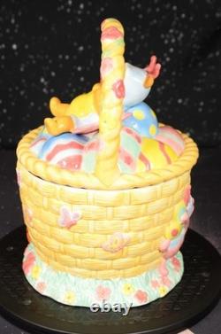 RARE DISNEY Winnie The POOH Butterfly Easter Theme Cookie Jar UK Version