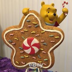 RARE! Disney Porcelain WINNIE THE POOH Gingerbread STAR Christmas Tree Topper