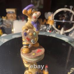 RARE Disney Tigger Artist Painter Winnie The Pooh Works Figurine Beret Hat