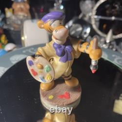 RARE Disney Tigger Artist Painter Winnie The Pooh Works Figurine Beret Hat