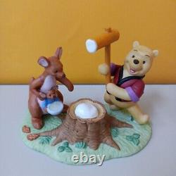 RARE Disney Winnie the Pooh Figurine & Picture Plate Set Tokyo Disneyland