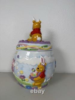 RARE RETIRED DISNEY Winnie The POOH POOHRADE 1999 Easter Theme Cookie Jar