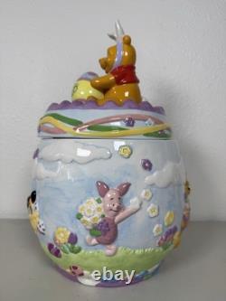 RARE RETIRED DISNEY Winnie The POOH POOHRADE 1999 Easter Theme Cookie Jar
