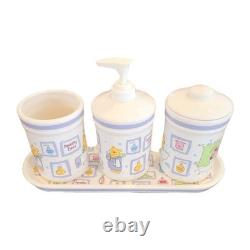 RARE Vtg Disney Winnie The Pooh Squeaky Clean Bathroom Set Of 4 Eeyore Piglet