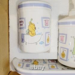 RARE Vtg Disney Winnie The Pooh Squeaky Clean Bathroom Set Of 4 Eeyore Piglet