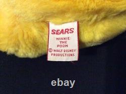 RARE! With TAG ERROR! Vintage Walt Disney Sears Winnie The Pooh Plush bear