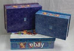 Rare 1990's Winnie The Pooh Set Of 3 Nested Christmas Stacking Storage Boxes New