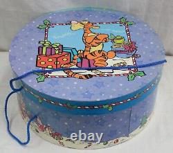 Rare! Christmas 1990's Disney's Winnie The Pooh Set Of 3 Nested Rd Hat Boxes New