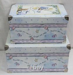 Rare! Classic Pooh Set Of 2 Together They Touched The Sky Nesting Storage Boxes