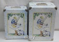 Rare! Classic Pooh Set Of 2 Together They Touched The Sky Nesting Storage Boxes