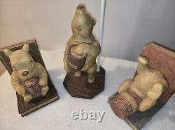 Rare! Classic Winnie The Pooh Bookends with Classic Pooh Lamp-Great Condition