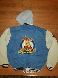 Rare DISNEY Winnie The Pooh No Bother Bear Denim Jacket XXXTentacion Small Hood