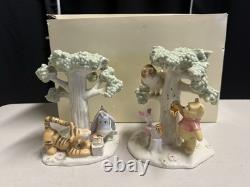 Rare Disney 2004 Lenox Pooh's Picnic Candlestick Piglet Eeyore Tigger