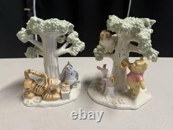 Rare Disney 2004 Lenox Pooh's Picnic Candlestick Piglet Eeyore Tigger