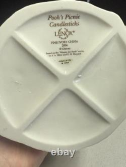 Rare Disney 2004 Lenox Pooh's Picnic Candlestick Piglet Eeyore Tigger
