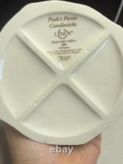 Rare Disney 2004 Lenox Pooh's Picnic Candlestick Piglet Eeyore Tigger