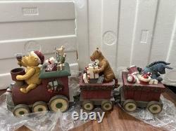 Rare Disney Choo Choo Pooh Centerpiece by Michel & Co 3 Pc Train With original Box