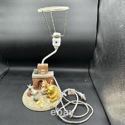 Rare Disney Classic Pooh Fireplace Scene Lamp Michael & Co Winnie Tigger Piglet