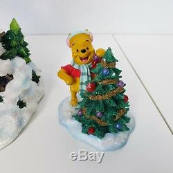 Rare Disney Winnie Pooh Tree House Christmas Decoration Light Up Statue